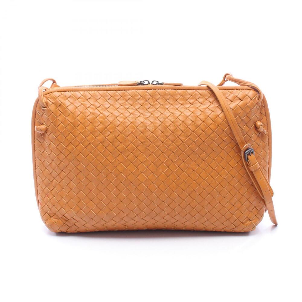 Bottega Veneta Intrecciato Shoulder Bag Leather Brown